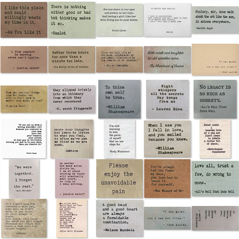 Kids Toys Quotes - 60PCS Vintage Motivational Phrases Stickers DIY