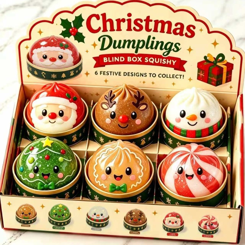 Kids Toys Dumplings - Christmas Dumpling Squishy Blind Box Squeeze