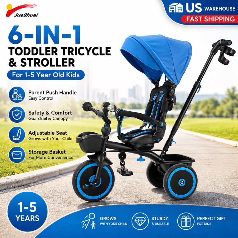 Kids Storage Toys - Toddler Tricycle & Stroller for 1-5