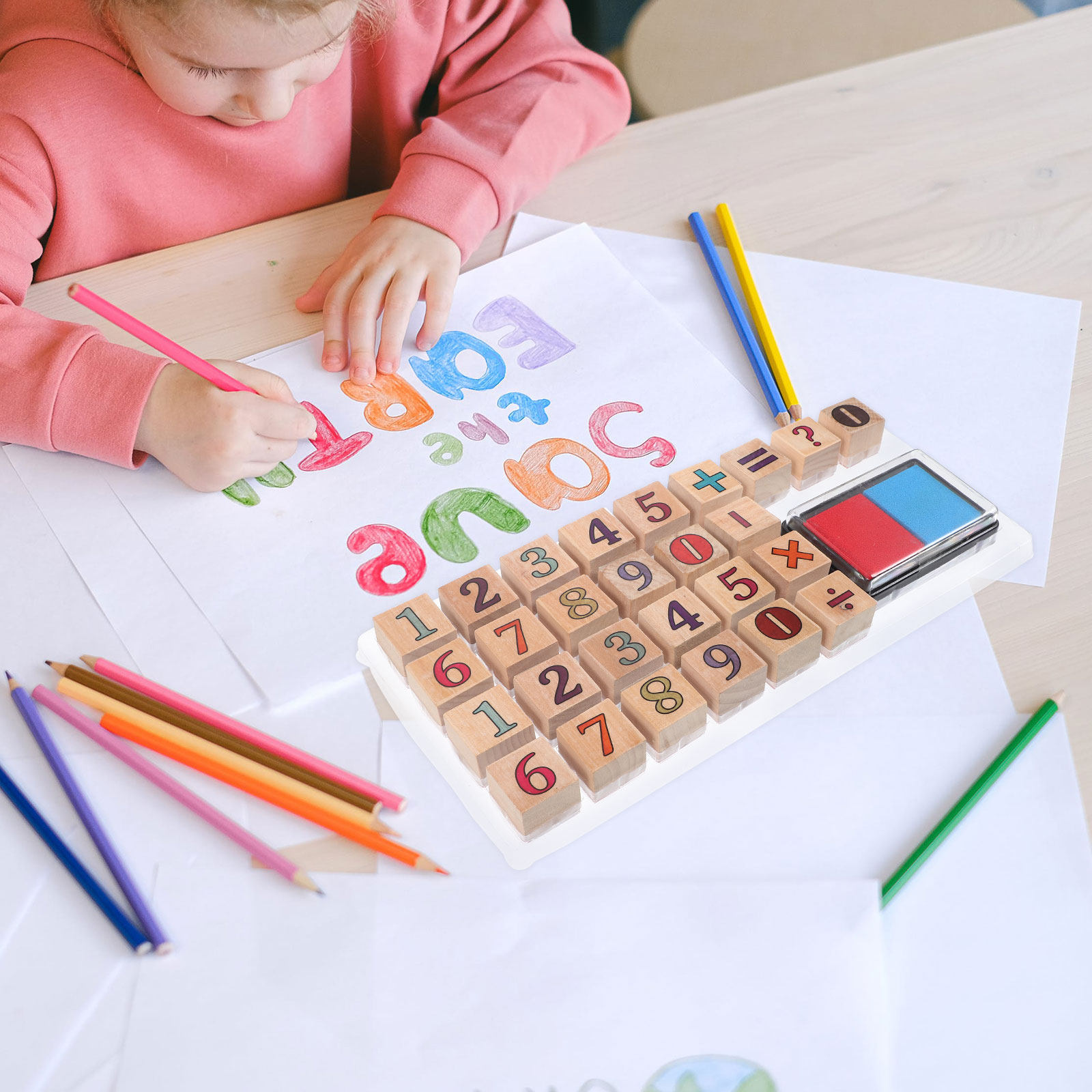 1Set Wooden Number Stampers Cr - đánh giá và giá Kid Toys And Craft